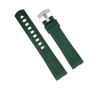 EAMOM Correa de goma para reloj FKM Fluoro, extremo curvado de 20mm, para correa Omega, nueva pulsera de reloj de buceo Seamaster 300, hebilla de Pin (Color : Green 3, Size : 20MM)
