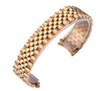 EAMOM Correa de reloj clásica de acero inoxidable macizo de 13, 17 y 20mm, para pulsera de hombre Role X Oyster Perpetual DateJust Silver Gold(C,20mm)