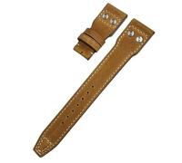EAMOM Correa de reloj con remaches de cuero auténtico, 20mm, 21mm, 22mm, apta para IWC SPITFIRE, reloj de piloto grande, TOP GUN IW5009, correa de piel de vaca (Color : Crazy horse, Size : 20mm)
