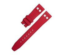 EAMOM Correa de reloj de goma FKM natural fluororubber de 20mm con remache para IWC Big Pilot Mark Portugieser TOP GUN pulsera suave (Color : Red, Size : 22MM)