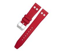 EAMOM Correa de reloj de goma FKM natural fluororubber de 21mm con remache para IWC Big Pilot Mark Portugieser TOP GUN pulsera suave (Color : Red6, Size : 22MM)