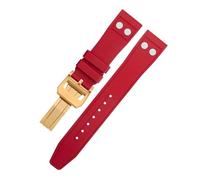 EAMOM Correa de reloj de goma FKM natural fluororubber de 22mm con remache para IWC Big Pilot Mark Portugieser TOP GUN pulsera suave (Color : Red3, Size : 22MM)