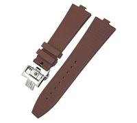EAMOM Correa de reloj FKM Senior de goma con flúor para vacheron Constantin 4500V 5500V 7900, correa de reloj vc con boca convexa, accesorios de reloj de 7mm (Color : Brown, Size : Golden buckle)