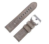 EAMOM Correa de reloj hecha a mano, accesorios Retro Vintage, cuero de Caballo Loco genuino, correa de reloj de 24mm para correa, hebilla Tang(Blue Pink,22mm)