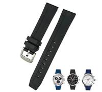 EAMOM Correa de silicona de goma para reloj Tissot Le Locle T006 T114 PRC200, pulsera resistente al agua con hebilla de mariposa, 20mm, 19mm, 21mm y 22mm (Color : Black Silver Pin, Size : 21mm)