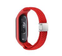 EAMOM Correa trenzada para la banda Xiaomi Mi Band 8 Pulsera de hebilla magnética de vigilancia de bucle de bucle de nylon elástico para Miband 8 NFC Watchands(Red,For Miband 7 6 5 4 3)