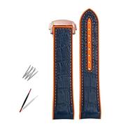 EAMOM Correas de reloj de silicona de goma para Omega Seamaster 300, correa de reloj speedmaster, correa de reloj Moon de 20mm y 22mm(Blue orange-R,22mm)