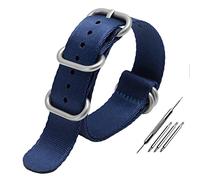 EAMOM OTAN Banda de reloj de nylon para DIOS MÍO Pulsera multicolor multicolor en lienzo multicolor enlatada 20 mm de 22 mm correas de lona (Color : A4silver clasp, Size : 22mm)