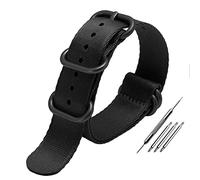 EAMOM OTAN Banda de reloj de nylon para DIOS MÍO Pulsera multicolor multicolor en lienzo multicolor enlatada 20 mm de 22 mm correas de lona (Color : A1black clasp, Size : 20mm)