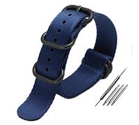 EAMOM OTAN Banda de reloj de nylon para DIOS MÍO Pulsera multicolor multicolor en lienzo multicolor enlatada 20 mm de 22 mm correas de lona (Color : A4black clasp, Size : 20mm)