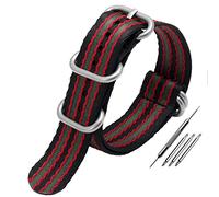 EAMOM OTAN Banda de reloj de nylon para DIOS MÍO Pulsera multicolor multicolor en lienzo multicolor enlatada 20 mm de 22 mm correas de lona (Color : A11silver clasp, Size : 22mm)