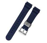 EAMOM Para Seiko 5 No. Solar Watchband Men Silicone Rubber Strap 22 mm Sports Diving Canaded SNE537 SRPA83J1 Correa para la muñeca (Color : Blue silver buckle, Size : 22mm)