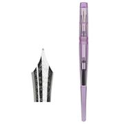 EAMOM Pluma estilográfica de acrílico de cola larga, punta F de iridio de 0,5 mm, hermoso patrón de colores, bolígrafo de tinta transparente para oficina con caja de regalo (B)