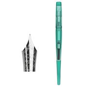 EAMOM Pluma estilográfica de acrílico de cola larga, punta F de iridio de 0,5 mm, hermoso patrón de colores, bolígrafo de tinta transparente para oficina con caja de regalo (C)