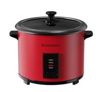 Eamoment 1.8L Arrocera y vaporizador negro, 700 W, funciones para cocinar arroz para 1 - 10 personas, olla extraíble antiadherente, vaso medidor y cuchara de arroz, rojo