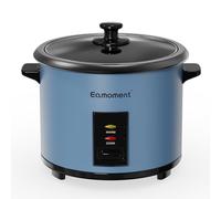 Eamoment Arrocera 1,8L con Vaporera y Antiadherente, Azul, 700W | 1,8L Arrocera antiadherente, vaporera, mant. caliente, tapa vidrio, 1-10 p., cubeta extraíble, incl. taza medidora y espátula