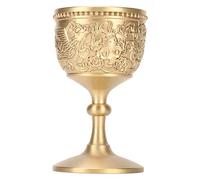 EAmrfvqt Copa de vino tinto de acero, Gold Chalice Embossed Dragon Phoenix Brass Goblet for Wedding Party Gift