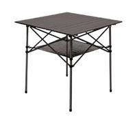 EAmrfvqt Mesa Plegable de Playa, El Aluminio Ligero Rueda for Arriba el portátil al Aire Libre de la Tabla Que acampa los 70x70x69cm