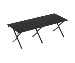 EAmrfvqt Mesa Plegable de Playa, La Mesa Plegable portátil Ultraligera del Campo Acero de Carbono Rueda for Arriba multicolora