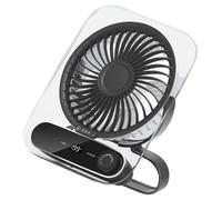 EAmrfvqt Ventilador de sobremesa pequeño, Tamaños multicolores de la velocidad ajustable fan cabecera portátil silenciosa del USB(Black,3000mAh)