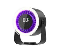 EAmrfvqt Ventilador de sobremesa pequeño, Ventilador de pared for escritorio coche con carga USB, multicolor, 16,5x19x10,5cm(Black)