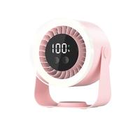 EAmrfvqt Ventilador de sobremesa pequeño, Ventilador de pared for escritorio coche con carga USB, multicolor, 16,5x19x10,5cm(Pink)