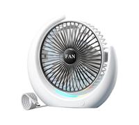 EAmrfvqt Ventilador de sobremesa pequeño, Ventilador Pequeño Con Luz for Uso Nocturno Multicolor(Black)