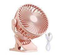 EAmrfvqt Ventilador pequeño para el cinturón, Ventilador con clip for asientos de coche, multicolor, 15,3x13x13,6cm, USB(Pink)