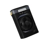 EAmrfvqt Ventilador pequeño para el cinturón, Ventilador de Enfriamiento Evaporativo, ABS, 26x16x7.6cm, Negro/Blanco, Escritorio Estudio(Black)