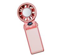 EAmrfvqt Ventilador portátil, Fan plegable del bolsillo de la fan reservada con ABS 3600mAh multicolor(Pink)