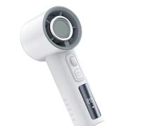 EAmrfvqt Ventilador portátil, Ventilador de escritorio con pantalla digital, ABS multicolor, 15x6cm(White)