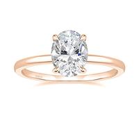 EAMTI Anillos de compromiso de plata de ley 925 de 3 quilates, corte ovalado, solitario, circonita cúbica, anillos de compromiso para ella, alianzas de boda para mujer, talla 3-11, Metal, Zirconia