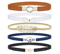 EAONE Cinturones ajustados para mujer, paquete de 5, cinturones de vestir de moda, cinturones elásticos para mujer, talla grande, banda elástica para vestidos, Blue42, big42