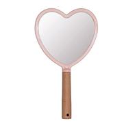 Eaoundm Espejo de mano de madera pequeño portátil de 5.5 pulgadas de ancho x 9.2 pulgadas de largo