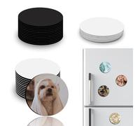 EAPIKON 12 Piezas Imanes de Nevera Sublimacion Blanco, 5cm Iman Metal de Refrigerador para Sublimar, Foto Imán Personalizado para Cocina Casa Pizarra Oficina Decoración, Redondo