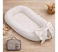 EAQ Nido de bebé para recién nacido, suave y transpirable, para siestas o viajes de 0 a 12 meses, regalo esencial para recién nacidos (blanco)