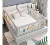 EAQ Rieles de cama para niños pequeños, protector de cama para cama individual, altura ajustable, sin costuras, protector de prensa para niños, gran ajuste, tamaño completo Queen y King (zoológico,