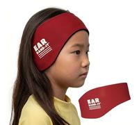 Ear Band-It Diadema de natación (inventado por un médico) retiene el agua, sujeta los tapones para los oídos (asegure los tapones para los oídos) Mediano (edades 4-9) Rojo