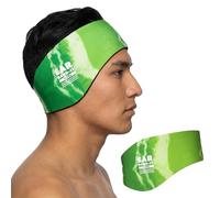 Ear Band-It Ultra - Diadema de natación (mantiene el agua fuera, sujeta los tapones para los oídos), recomendada por médicos, grande (edades de 8 a adultos), color verde