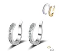 Ear Cuffs Non-Piercing Earrings for Women, Non Tarnish Clip Trendy Earrings,Ear Corrector Clips, Cute Small Clip-On Cartilage Earring, Cartilage Jewelry Gift (1pair-Silver)