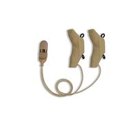 Ear Gear M1 - Fundas dobles para procesador de audio con clip de sujeción y gancho para las gafas - Compatibilidad universal - Resistencia a factores externos - Diseño funcional - Beige