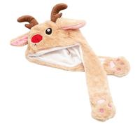 Ear Moving Hat - Plush Bunny Style Animated Headwear, Adorable Jumping Cap, Fun Party Costume Accessory | Christmas Interactive for Children Teens Cosplay Lovers Holiday Celebrations