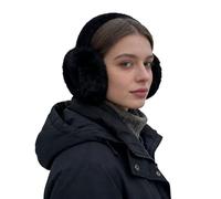 Ear Muffs Women Ear Warmers, Winter Ears Covers | Foldable Windproof Cute | Cold Weather Girls Ears Covers | For Girlfriend Ladies College Students Teens Elderly Commuting Cycling Travel Scho, Negro