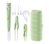 Ear Wax Removal Kit - Ear Cleaning Tool for Safe Hygiene Care | Silicone Tips with Stainless Steel Handle, Spiral Scoop Cleaner, Reusable Earwax Extractor for Adult Home Use 7.2x2.68 in