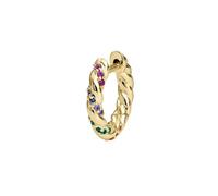 EARCANDY - Pendiente Piercing Aro Iria - Piercing Aro elaborado en Plata de Ley 925 con Baño de Oro 18K - Circonitas Multicolor - Cierre Clic - Piercing Aro Diseño