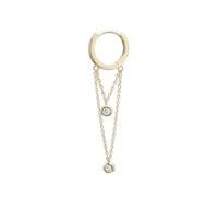 EARCANDY - Pendiente Piercing Aro Sivas - Piercing Aro elaborado en Plata de Ley 925 con Baño de Oro 18K, Circonitas, Cierre Clic, Joyas para Mujer.