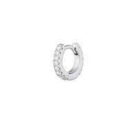EARCANDY Pendiente Piercing Aro Sophie en Plata de Ley 925 con Baño de Rodio, Cierre Clic, Circonitas Blancas, Pendiente Suelto, Joyas para Mujer