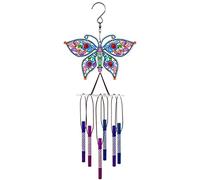 Eari Carillón de viento de Mariposa, Carillones Viento en la Pared, Diamond Art Kit Para Bricolaje, Aplicar para Exterior, Terraza, Decoración del Hogar