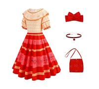 EARJIA Disfraz de princesa Mirabel Isabela Dolores para niñas, disfraz para cumpleaños, Navidad, Halloween y carnaval con accesorios