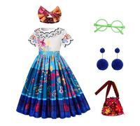 EARJIA Disfraz de princesa Mirabel Isabella para niñas, disfraz para cumpleaños, Navidad, Halloween y carnaval, con accesorios